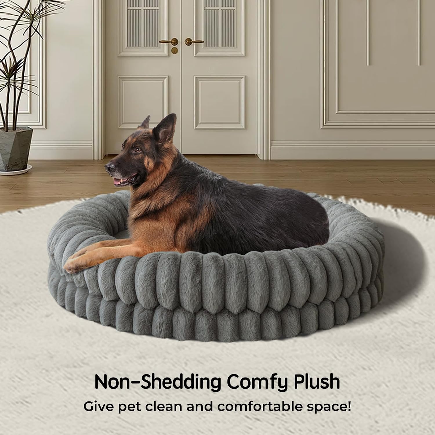 Donut dog bed, round washable structure